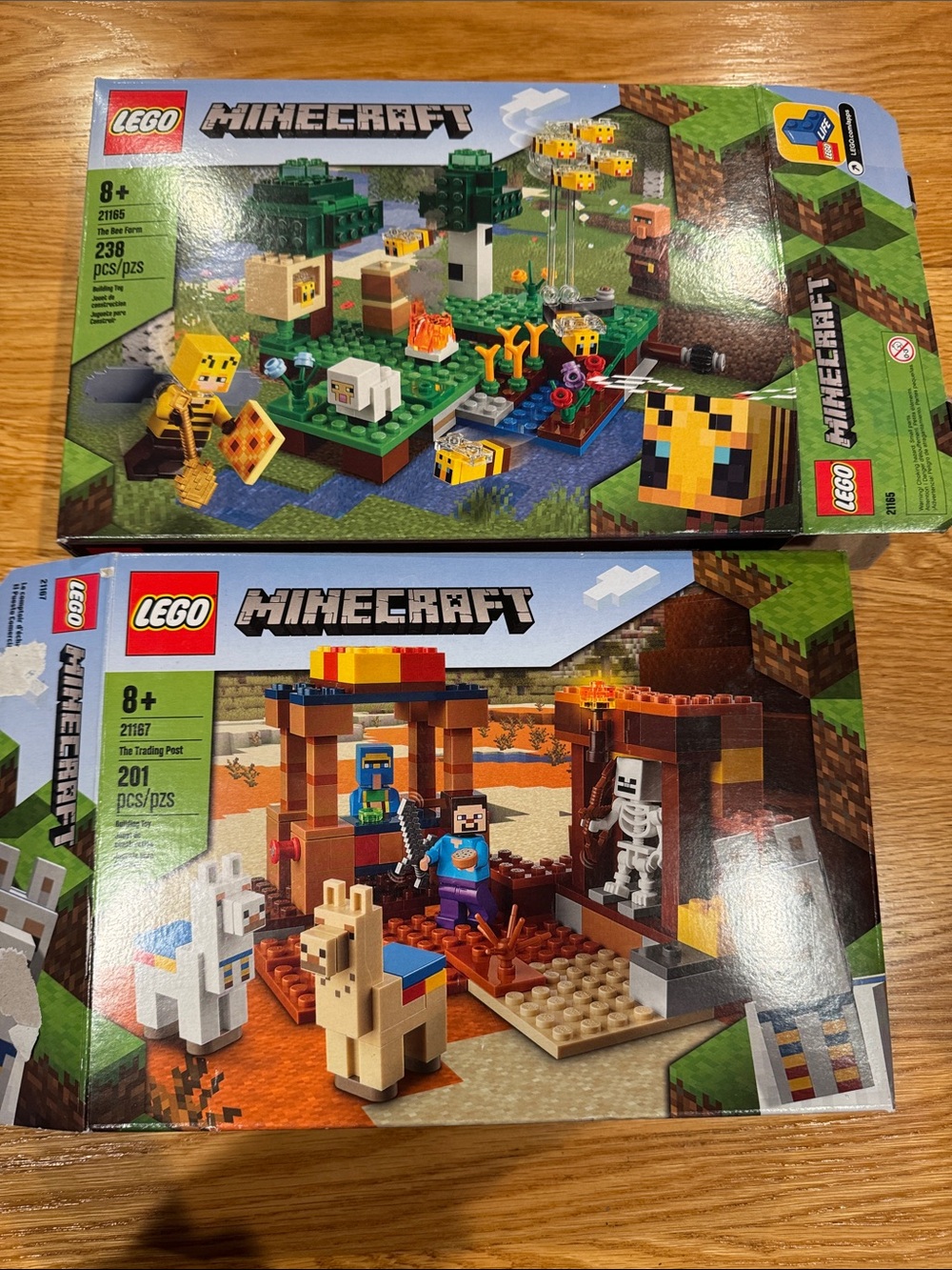 LEGO Minecraft Sets: The Trading Post & Bee Farm with Minifigures OPEN BOX